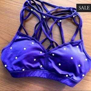 Dark Purple Strappy Bra Top with Rhinestones